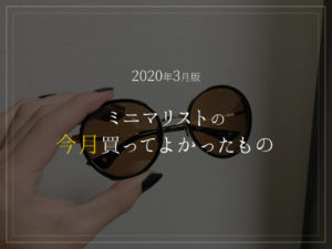 【2020年3月版】ミニマリストの今月買ってよかったもの【ローランド着用DITA購入】