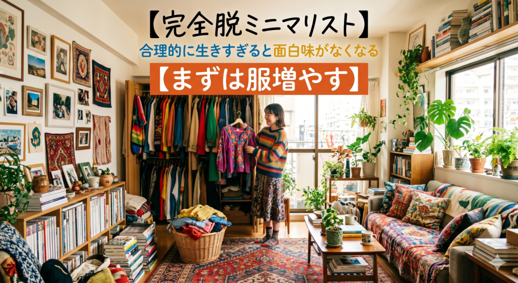【完全脱ミニマリスト】合理的に生きすぎると面白味がなくなる【まずは服増やす】